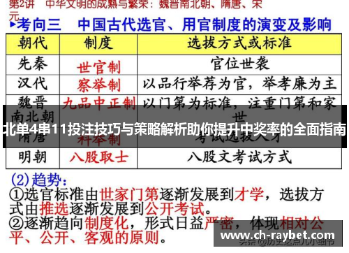 北单4串11投注技巧与策略解析助你提升中奖率的全面指南